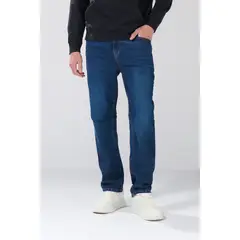KOAJ - Jean straight leg tiro bajo bota recta azul con bolsil Hombre