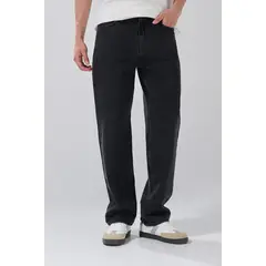 KOAJ - Jean baggy tiro medio gris con bota ancha y bolsillos Hombre