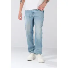 KOAJ - Jean azul 90´S con ligeros desgastes, bota recta y tiro Hombre