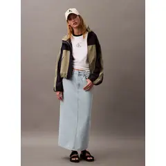 CALVIN KLEIN - Falda celeste denim maxi
