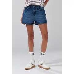 KOAJ - Short azul oscuro tiro alto de jean con 5 bolsillos Mujer