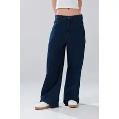 KOAJ - Jean azul intenso tiro medio baggy bota ancha con bols Mujer