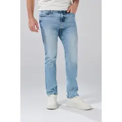 KOAJ - Jean azul claro straight leg bota recta con 5 bolsillos Hombre