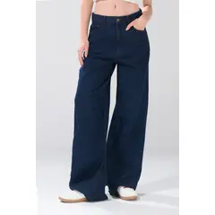 KOAJ - Jean baggy azul intenso tiro medio con bota ancha Mujer