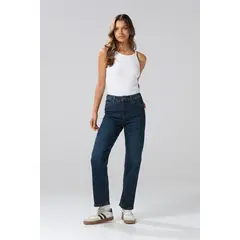 KOAJ - Jean bota recta azul oscuro straight leg con tiro alto Mujer