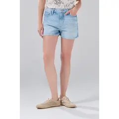 KOAJ - Short azul claro de jean con diseños y tiro alto Mujer