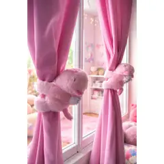 X - Dos Capibara Sujetadores De Cortinas Peluche Decoración Hogar Rosa