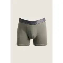 KOAJ - Bóxer midway brief-largo negro con cintura estampada Hombre