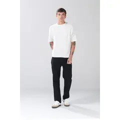 KOAJ - Jean negro bota recta straight leg con bolsillos y tir Hombre