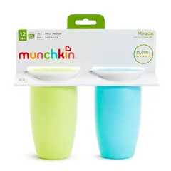 MUNCHKIN - Set X2 Vasos Antiderrame 10 Onz Miracle 360 Para Bebe