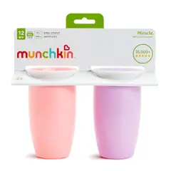 MUNCHKIN - Set X2 Vasos Antiderrame 10 Onz Miracle 360 Para Bebe