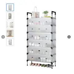 ONE PIXEL - Organizador Zapatero Metálico 6 Niveles Con Tapa