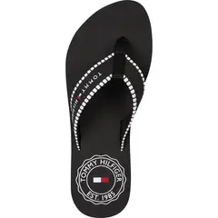 TOMMY HILFIGER - Sandalias negro con tiras de tejido trenzado y logo