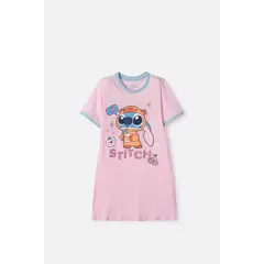 DISNEY - Pijama de Stitch y capybara rosada para niña
