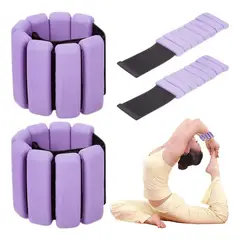 DAYOSHOP - Pesas Para Tobillos Y Muñecas Fitness Silicona Ajustable Violeta