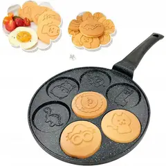 DAYOSHOP - Sartén Antiadherente Para Pancakes Niños Figuras Animales Negro