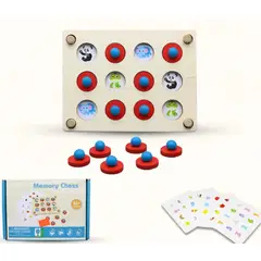 GENERICO - Juego De Memoria De Madera Tipo Ajedrez Para Niños 3+ Años Rompecabezas Educativo De Concentración