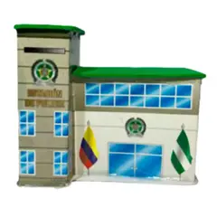 GENERICO - Figura Maqueta Est Policia 7.5x3.5x6.5cm De Cart Por 6 Und