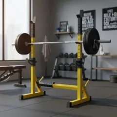 GENERICO - Soporte Sentadilla Rack Barra Pesas Ajustable Gym Fitness