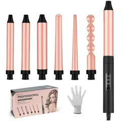 ONE PIXEL - Plancha Rizadora De Pelo Para Ondas Con 6 Pinzas Intercambiables