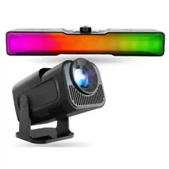 INNOVA - Proyector Hy-320 Android 14 Auto-foco Con Soundbar Gamer Con Luces Led 360°