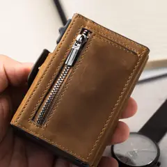 CLOCK - BILLETERAS SMART PARA HOMBRE MARRÓN BIL-02