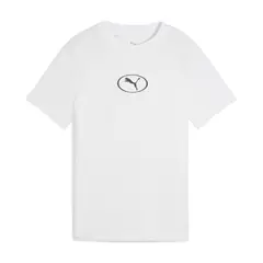 PUMA - Camisas Deportivas Sport Rib Collar B Blanco Para Niños