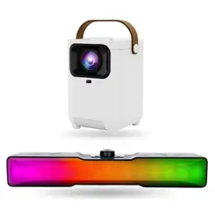 INNOVA - Proyector Inteligente E3 Android 4k Soundbar Rgb - Wifi 6 Y Enfoque Automático