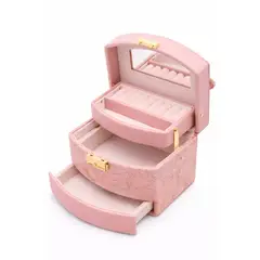 AMERICAN GENERICS - Joyero Alhajero Organizador con Cajones y Espejo para Joyas rosado