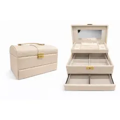 AMERICAN GENERICS - Joyero Alhajero Organizador con Cajones y Espejo Beige