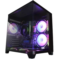 POWER GROUP - CHASIS PECERA MINI 5 FANS W27 - ARGB - (SOLO CHASIS)