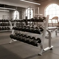 GENERICO - Rack Mancuernas Doble Para 15 Pares Gym Soporte 3 Niveles