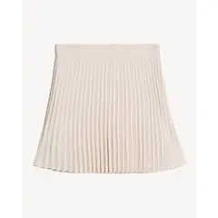 SEVEN SEVEN - Falda Short Plisada Para Mujer Beige