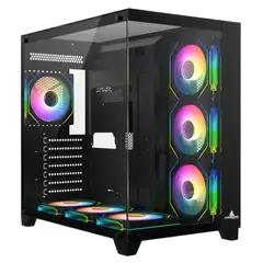 ICEBERG - CHASIS - CRYSTAL CUBE - 7 FANS - ARGB BLACK - ATX, MICRO ATX, MINI ITX