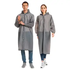 NUBOTTA - Capa Lluvia Adulto Botones Impermeable Eva Chaqueta Capota