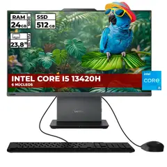 Lenovo - TODO EN UNO AIO THINKCENTRE NEO 50A 24 GEN 5 INTEL CORE I5 13420U 24GB 512GB 23.8" FHD GRIS LUNA