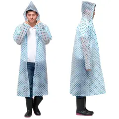 NUBOTTA - Capa Lluvia Adulto Botones Impermeable Eva Chaqueta Capota Puntos