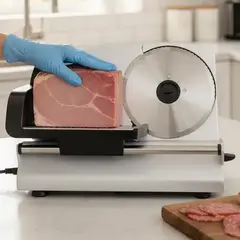 GENERICO - Cortadora Rebanadora de Carne y Alimentos Eléctrica Renahouse Plateada 110V