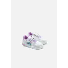 DISNEY - Tenis con luces de Stitch blanco y lila para niña