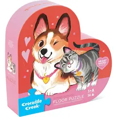 CROCODILE CREEK - Rompecabezas Corazón Amigos Peludos 36 Piezas Para Niños