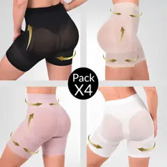 RITCHI - Paquete X4 Panty Levanta Cola para Mujer Realce Natural de Glúteos
