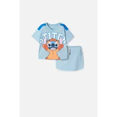 DISNEY - Conjunto de Stitch y Capybara azul para niña