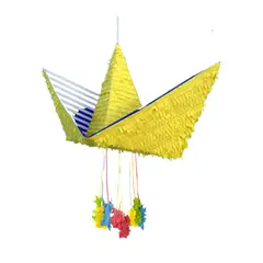 GENERICO - Piñata barco de papel en 3D + tarjeta de invitación digital + kit de fiesta