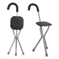 GENERICO - Baston Con Silla Plegable Butaca Portatil Caminador Asiento