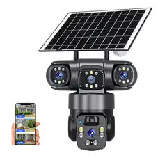 GENERICO - Camara De Seguridad 4g Simcard Con Panel Solar Triple Lente