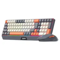 JALTECH - Combo Teclado Y Mouse Inalámbrico RGB R908 Raiku 57118 Gris