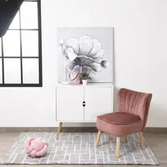 MUEBLES FIOTTI - Poltrona Rosada Tapizada en Tela