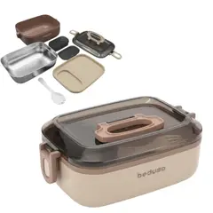 SKY - Portacomidas Térmico De Acero Con Recipientes y Cubiertos Fiambrera Termo Para Alimentos