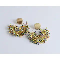 GENERICO - Set aretes y pulsera espiral tejida de solaccesorios color turqueza plata