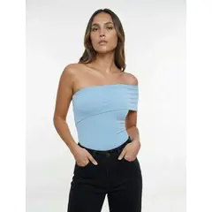 MOLGOA - Body para Mujer Blanco Escote Strapless con Banda - Penelope